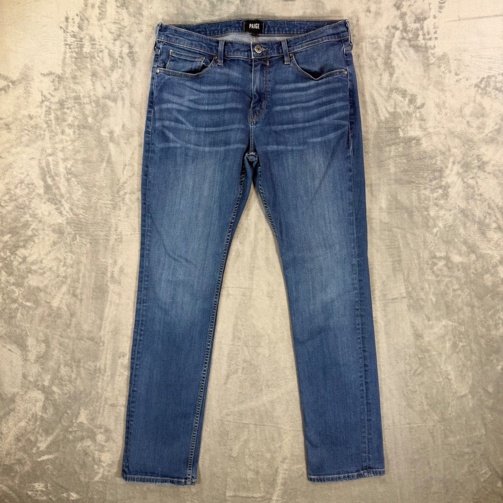 Paige Federal Slim Straight Jeans‎ Men's Size 34x32 Blue Denim Pants